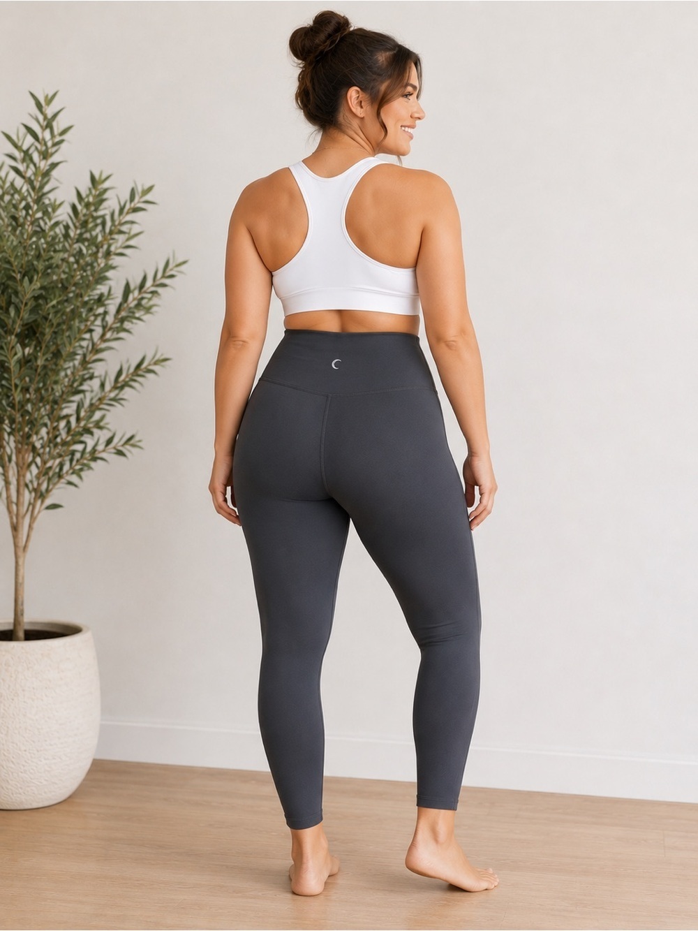 Zyia Active Women’s Charcoal Gray High Waisted Leggings Size 8-10 Athletic pants
